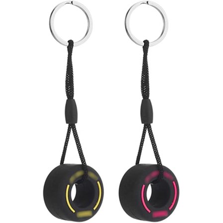 Mini 2 kpl:n kumirenkaan avaimenperä, luova pyörän avaimenperä, riipus P