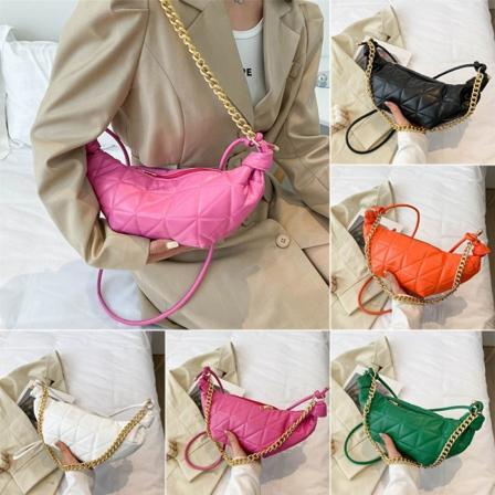 Axelväska i PU-läder Crossbody bärbar bröstväska rosa