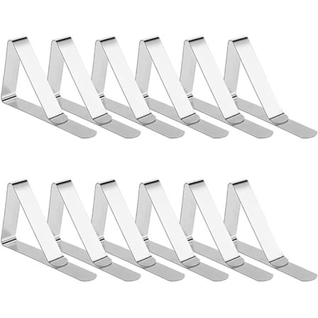 Rustfritt stål duk klips, duk klips, justerbart utendørs bord