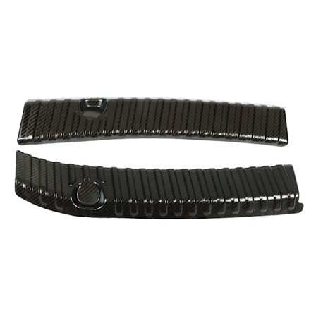 2 stk. bakre støtfangerbeskyttelse i delt design i rustfritt stål, erstatning for Tesla Model Y 2021-2023 i karbonfiberstil