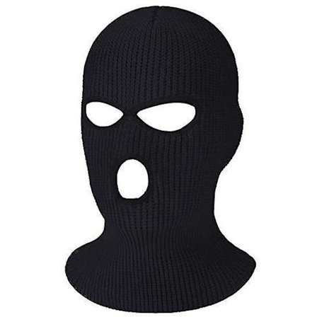 3-hole Knitted Full Face Cover Ski Neck Gaiter, Winter Balaclava