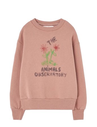 THE ANIMALS OBSERVATORY Flowers Dusty Coral Bear Sweatshirt - Pink - 6 Y