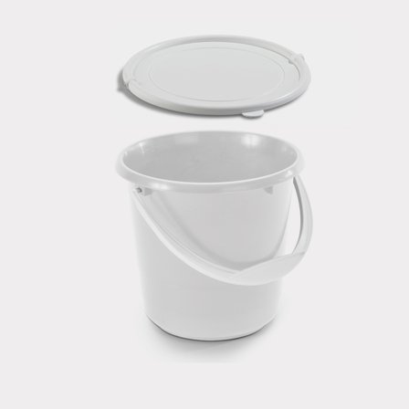 Spand med låg Nordiska Plast, hvid, 5 liter - Jachtowa