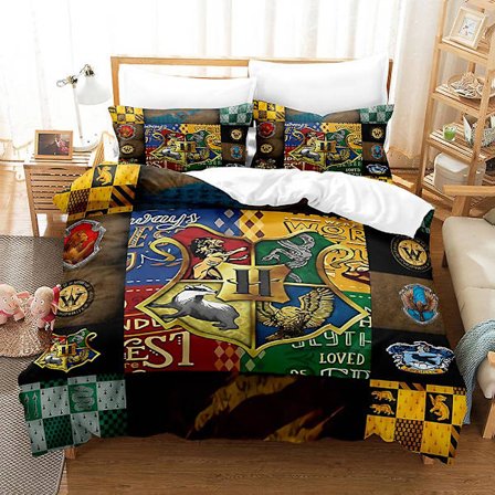 3D Digitaltryck Hogwarts Hemtextil Sängkläder Tredelad Set HL13 180*200cm -ZHENV(180*200cm)