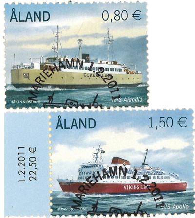 Åland 2011 - Passagerfærger - Stemplet sæt 2v