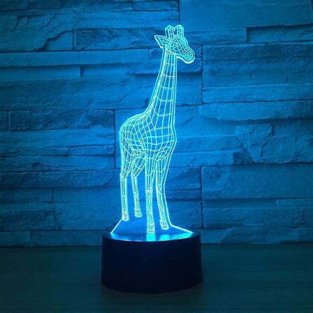 Dyr Giraff 3D Nattlys Berøringsstyrt LED Bordlampe 7 Farge Skiftende Bordlampe Hjemme Dekorasjon Gave, Bursdagsgave Julegave