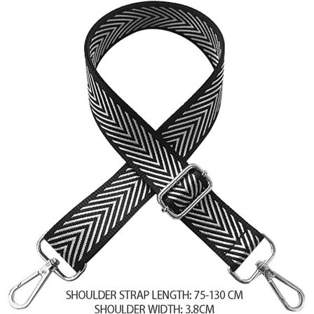 1 st 3,8 cm Justerbar Axelrem, Svart Vattenvåg Bred Väska