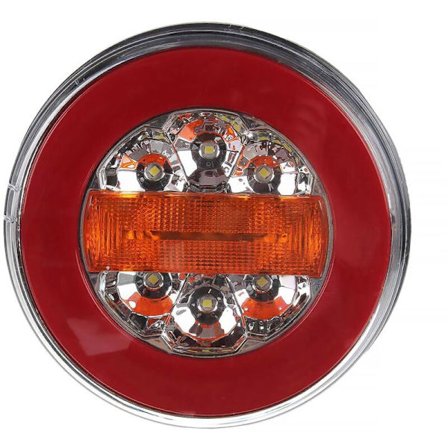 LED Rund 4IN1 Lastbil Baglygte 12-24V Dynamisk Baglygte Blinklys Baklys Stoplys til Trailer RV