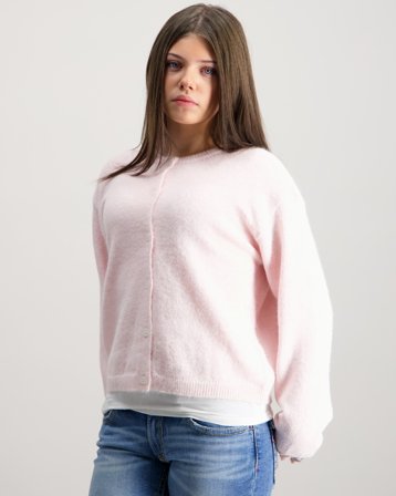 VERO MODA VMHOPE LS O-NECK BUTTON CARDIGAN Różowy Swetry Dziewczyna - Kids Brand Store