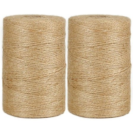 Rea 200m Jute Rep, Brun Naturlig Jute Rep för Trädgårdsbilder, Växter, Hantverk - 2 Rullar