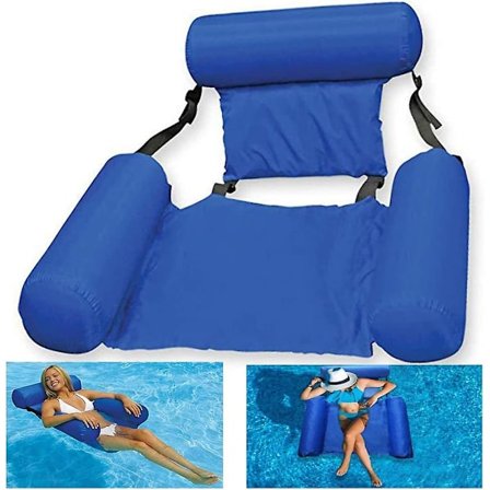 Pool Uppblåsbar Vattenhängmatta, Vikbar Flytande Lounger Simbassäng Flottar Stol För Vuxna, Uppblåsbar Flytande Luftmadrass Strandmatta (ingen Skum)