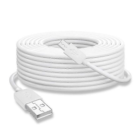 Lång USB till Micro USB-kabel för CCTV-kamera, tjockt material, snabbladdning med inbyggd spänningsförstärkare