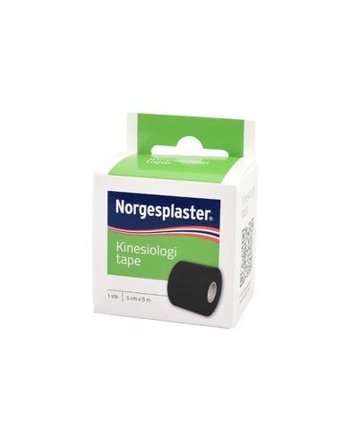 Norgesplaster kinesiologitape i sort farge, 5 cm x 5 m 1 stk