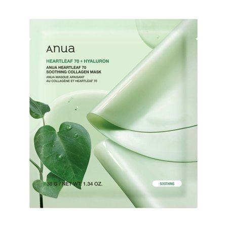ANUA - Viso HEARTLEAF 70+ HYALURON Soothing Collagen Mask - Maschera viso idratante,Maschera lenitiva viso