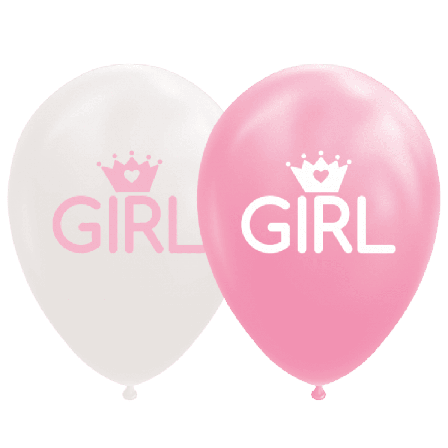 Ballonger GIRL 8-pack - Baby Shower Dekoration - Dop Dekoration - Gender Reveal Dekoration - Kalaslagret.se