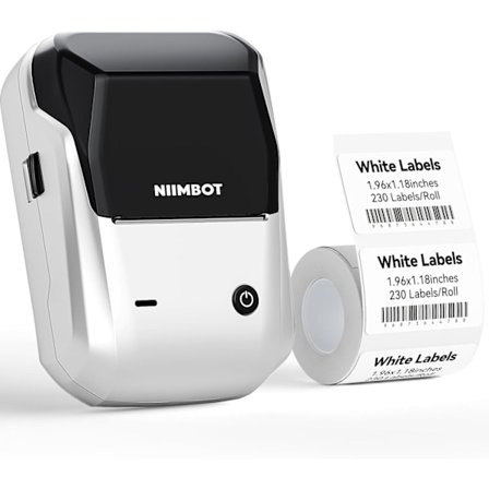 2025 Senaste Modell NIIMBOT B1 Etikettskrivare med Tejp, 2 Tum Bärbar Klistermärkesskrivare för Hemma, Skola & Småföretag, Kompatibel