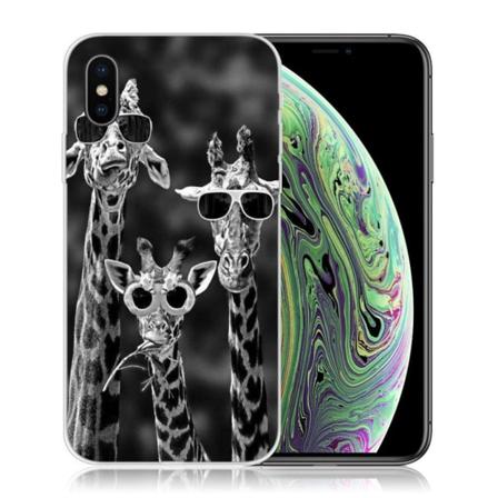 iPhone XS kuviollinen silikooni muovinen pehmeä suojakuori - Kirahvit Multicolor