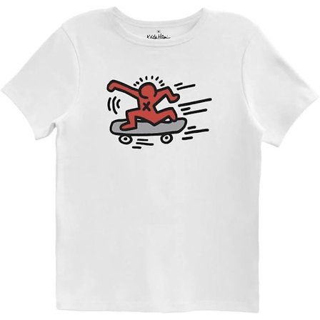 Keith Haring Skateboard Figur Baby Rib T-shirt för kvinnor-vuxna, 3xl