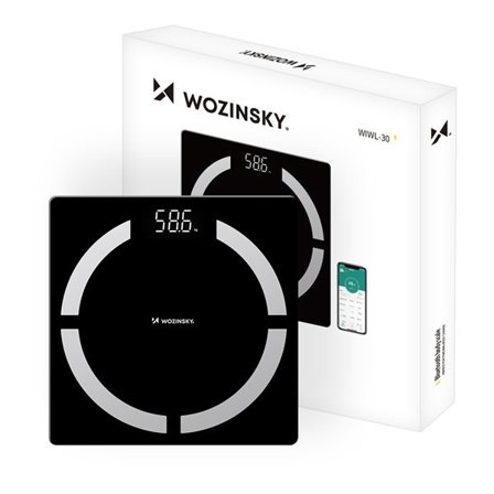 Wozinsky WIWL-30 Smart Bluetooth badevægt - Sort
