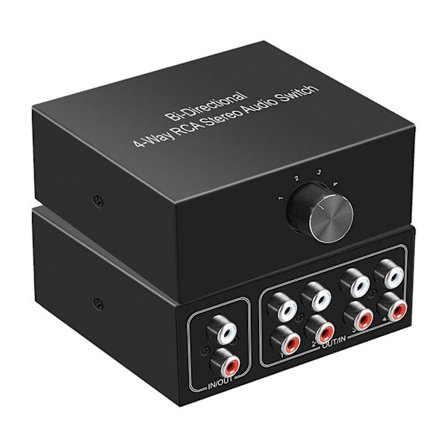 Professionel Audio Switch Splitter RCA Stereo Switcher Selector Switch Box Lossless Signal Transmission Black Shells
