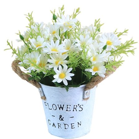 Kunstige Blomster Indendørs 1 stk, Kunstige Blomster med Metal Pot