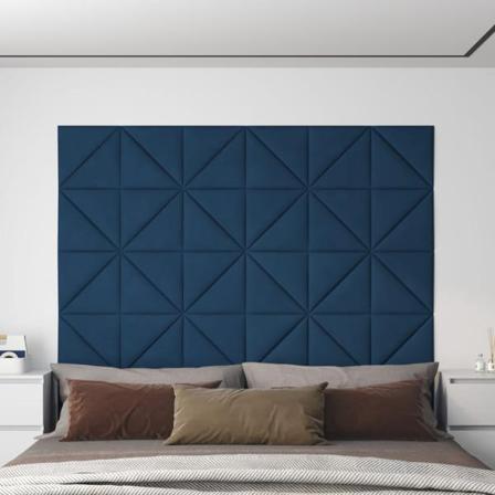 Vidaxl Väggpaneler 12 St Blå 30x30 Cm Sammet 1,08 M² Blå