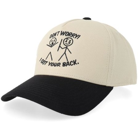 Iconic - Beige adjustable Keps - Don't Worry Stone/Black A-frame Adjustable @ Hatstore