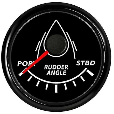 52mm Marin Roderpositionsindikator Vattentät Röd Bakgrundsbelysning med 0-190 Ohm Rodergivare 12v/24vd för Marin Yacht-Perfet