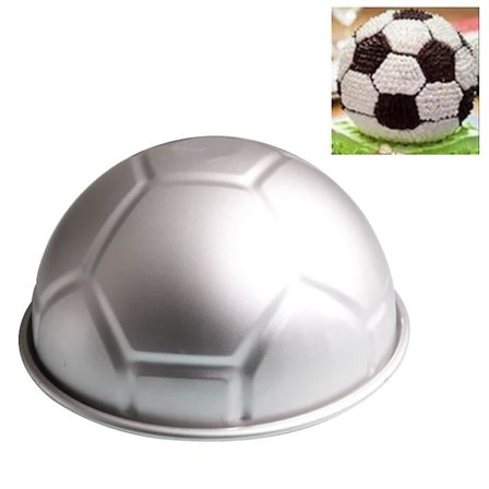 1 STK 3D Halvrund Fotballkakeform 8 tommer Tykk Aluminium Legering Form Bursdag Baking