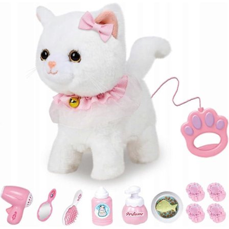 Plys Kat med Fjernbetjeningssnor, Realistisk Interaktiv Kat