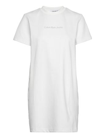 Logo Tape Milano T-Shirt Dress Kort Kjole Hvit Calvin Klein Jeans