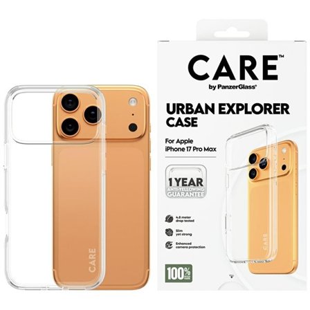 CARE by PanzerGlass Flagship Urban Explorer Fodral med klar ram för iPhone 17 Pro Max - Transparent