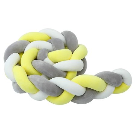 Bed Border,baby Bumper Bed Snake Baby Bed Bumper Weaving Edge Protection Head Protection Decoration For Crib Cot(grey,100cm)