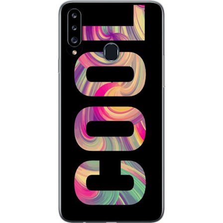 Yhteensopiva Puhelinkuori Samsung Samsung Galaxy A20s Nykytaiteellinen typografia taiteilu sanaa LOVE nestemäisissä sateenkaariväreissä mustaa tau