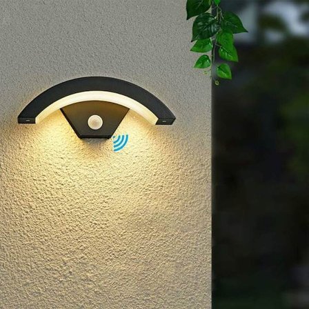 LED-utomhusvägglampa med rörelsesensor, aluminium utomhuslampa, villa trädgård balkong korridor utomhuslampa
