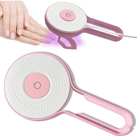 UV Neglelampe, 12LED Håndholdt Lys til Gel Polish, Professionel Bærbar Tørrer til Hjemme- og Salonmanicure (Pink)