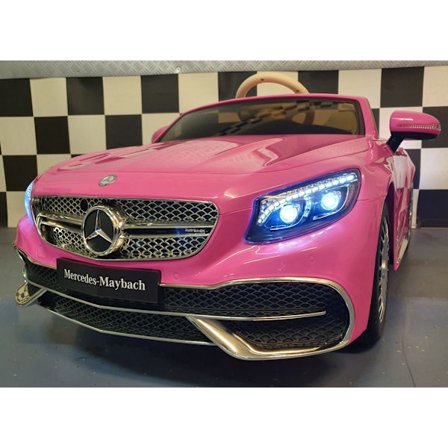 Lasten sähköauto Mercedes Maybach S650 pinkki 12 volttia