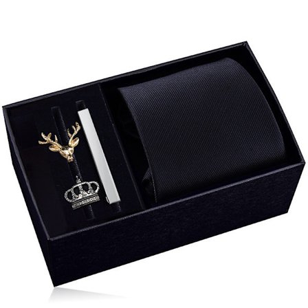 (Svart) Herr slipsar och kostymer, inklusive manschettknappar och stift