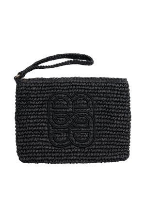 Mim Straw Clutch Black