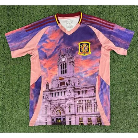 Sæson 2425 Spanien Special Edition Kortærmet Fodboldtrøje Hurtigtørrende Åndbart Sportstøj