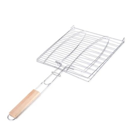 Bærbar Nonstick Fish Grill Supplies BBQ Mesh Clip