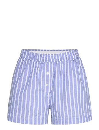 Monki Relaxed Cotton Boxer Shorts - Blue - XXS