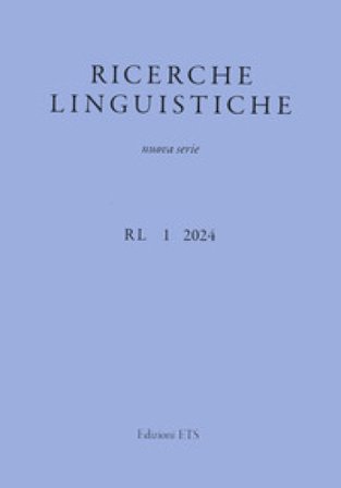 Ricerche linguistiche. Nuova serie (2024). Vol. 1