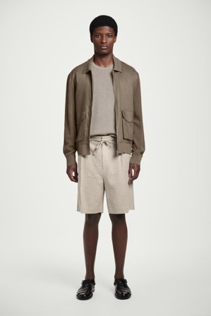 COS Men's Tailored Drawstring Linen Shorts in Beige