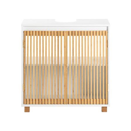 SoBuy Pesualtaan alakaappi 2 ovella valkoisessa 60x33x60cm, maalaistyyli BZR125-W