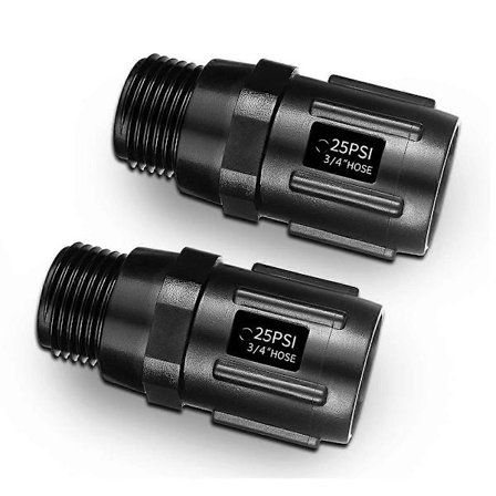 Droppbevattningstrycksregulator 25 PSI 3/4 tum slanggänga Droppbevattningstrycksreducerare - 2-pack