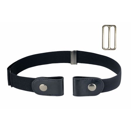 Elastinen vyö ilman solkea (yksi koko) musta 1 pack