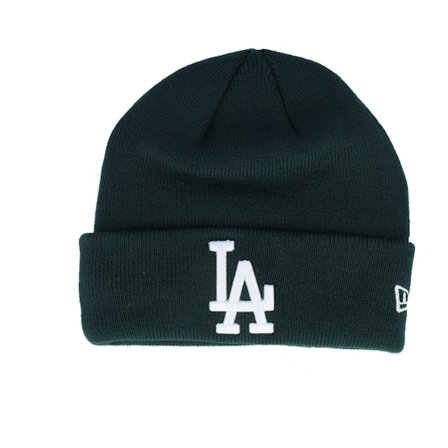 New Era - MLB Green cuff Beanie - Kids Los Angeles Dodgers League Essential Beanie Dark Green/White Cuff @ Hatstore