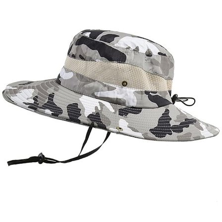 Udendørs bredskygget solhat, sammenklappelig unisex hat, rejsehat fiskeri jagt vandring åndbar kasket (Camouflage Beige)