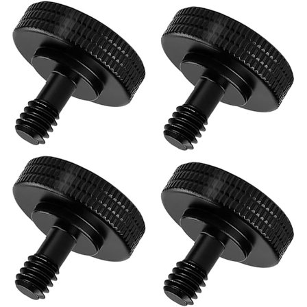 4 kpl 1/4" urosäätöruuviadapteria, uros 1/4" naaras 1/4", 1/4" ruuvi, yhteensopiva DSLR-kameroiden ja videokameroiden kanssa